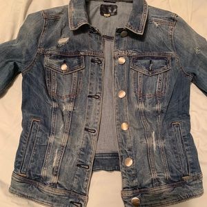 Distressed Cropped Jean Jacket